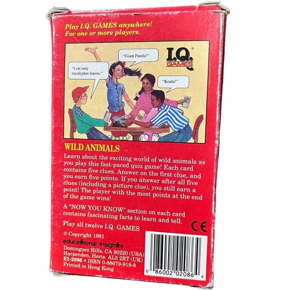 3/$15: Children's Wild Animals Quiz Cards - I.Q. Games - Educational Insights - Picture 2 of 9